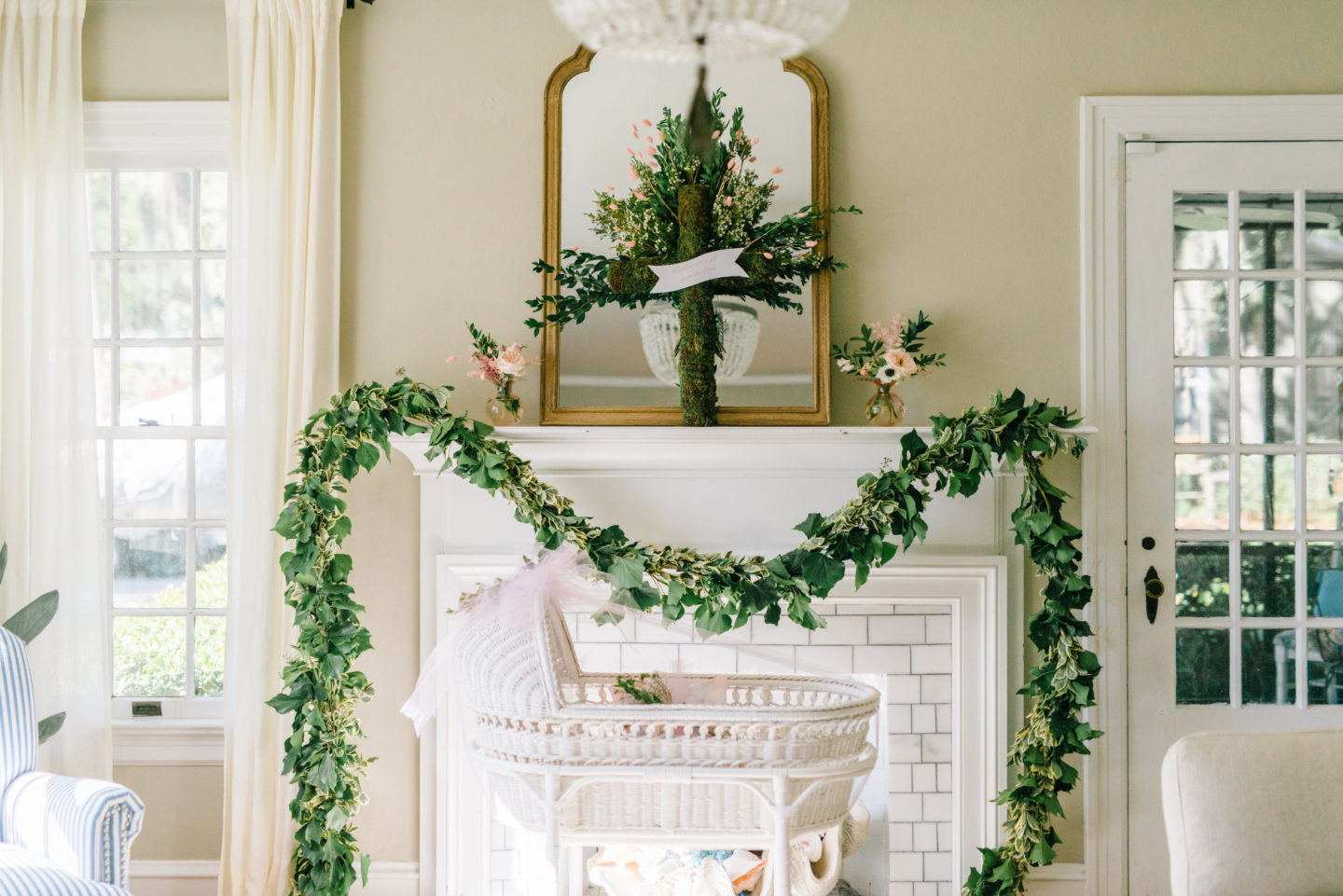 Pink and Green Floral Baby Shower vintage inspired