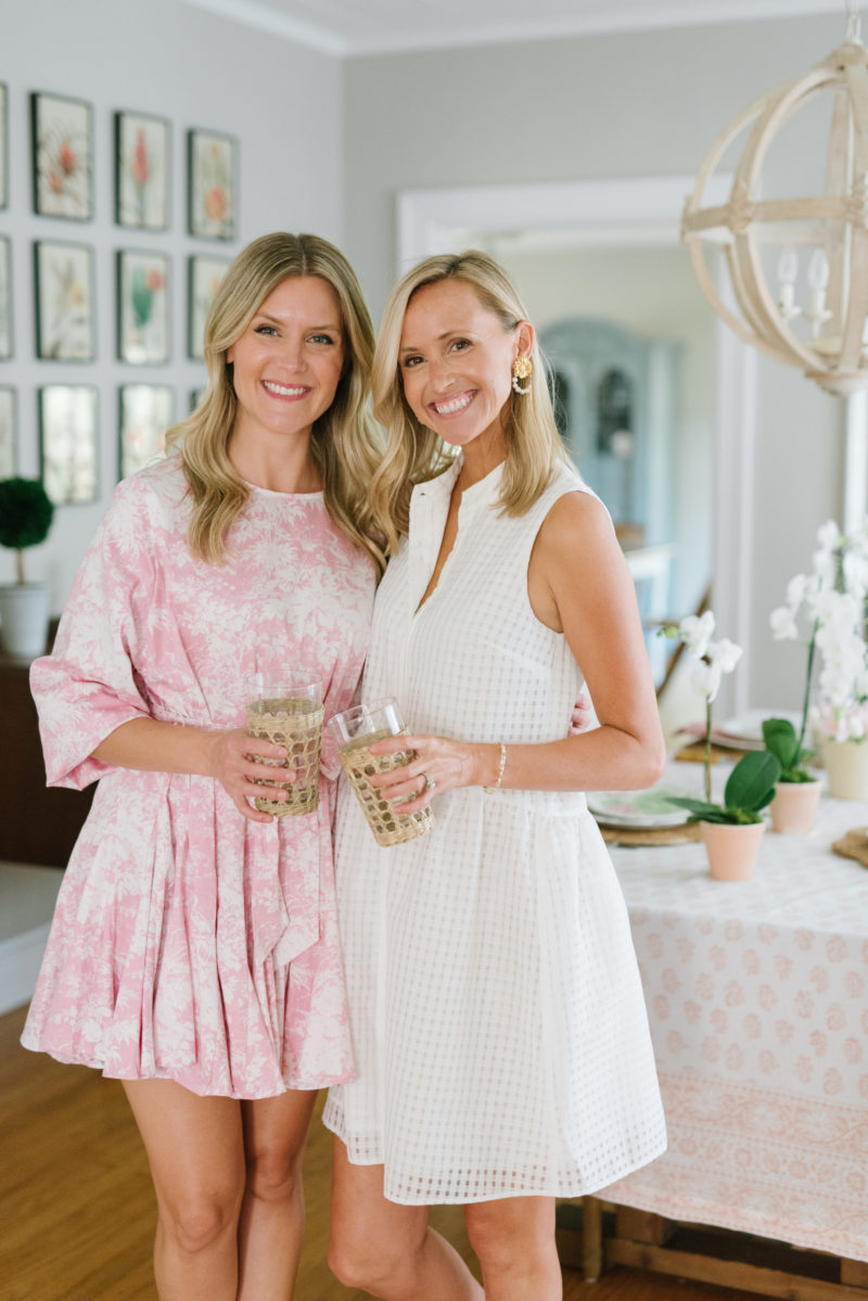 Pink and green feminine tablescape orchid tulips publix