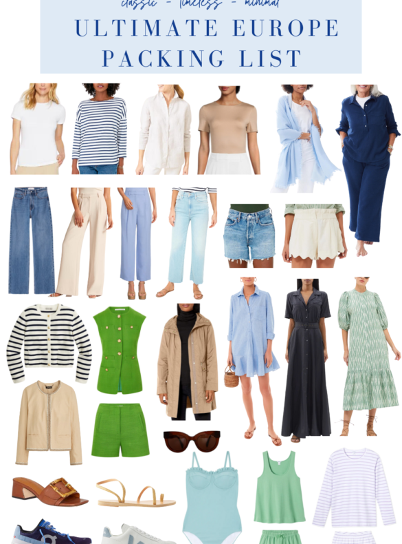 Europe packing list, what to pack for Europe, packing for a week in Europe